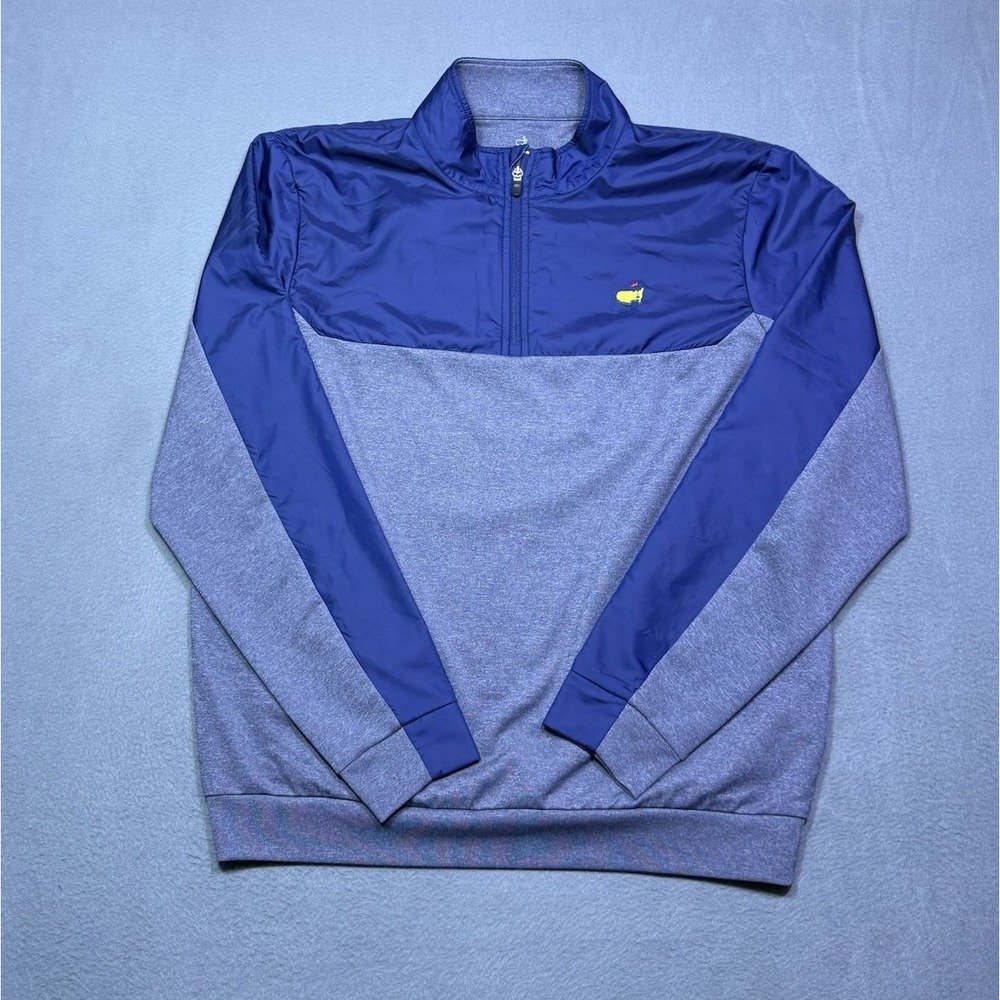 Masters Tech 1/4 Zip Pullover Mens L Gray Navy Colorblock Golf Modern Golf